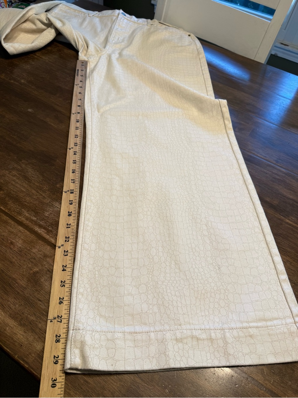 Ana Women’s Cream Alligator Print High Rise Wide Leg Jeans SZ 16 New 100% Cotton - Picture 10 of 10